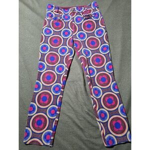 Anthropologie The Essential Slim Stretch Pants Retro Geometric Women's Size 6.